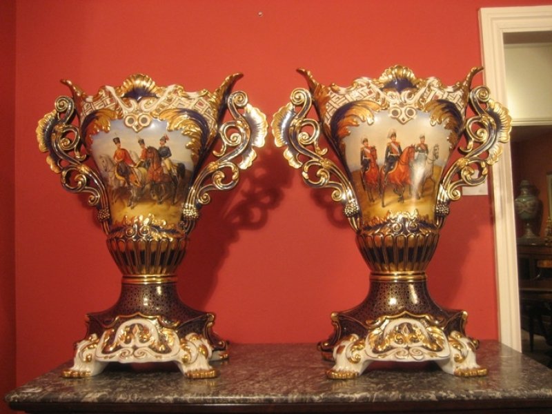 Pair of Russian Imperial Porcelain Military Vases | Ref. no. 01000 | Regent Antiques