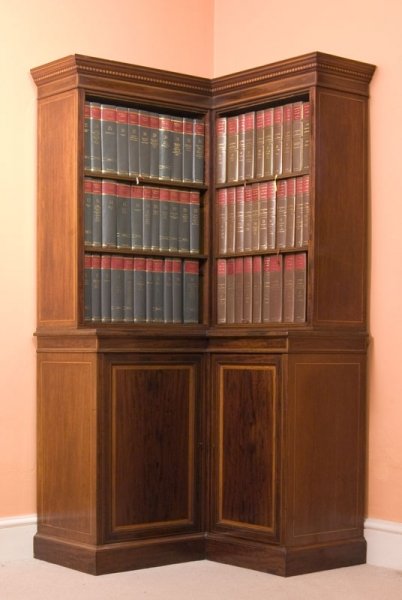 Antique Edwardian Edwards & Roberts Corner Bookcase | Ref. no. 01086 | Regent Antiques
