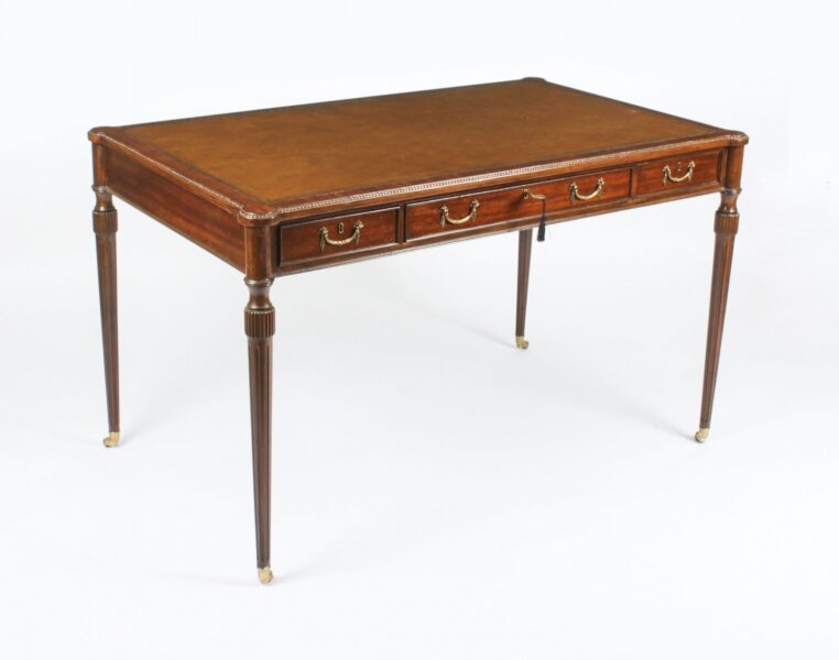 Vintage  Flame Mahogany Writing Table Desk 20th Century | Ref. no. 01209a | Regent Antiques