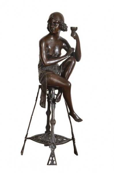 Art Deco Bronze Statue of Champagne Girl | Ref. no. 01281 | Regent Antiques