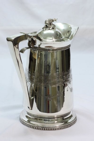 Silver Plated and Engraved English Beer Stein Tankard | Ref. no. 01328 | Regent Antiques