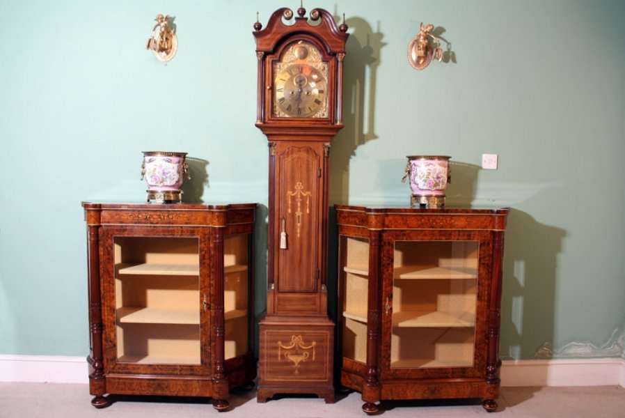 Stunning Pair Victorian Burr Walnut InlaidPier Cabinets | Ref. no. 01411 | Regent Antiques