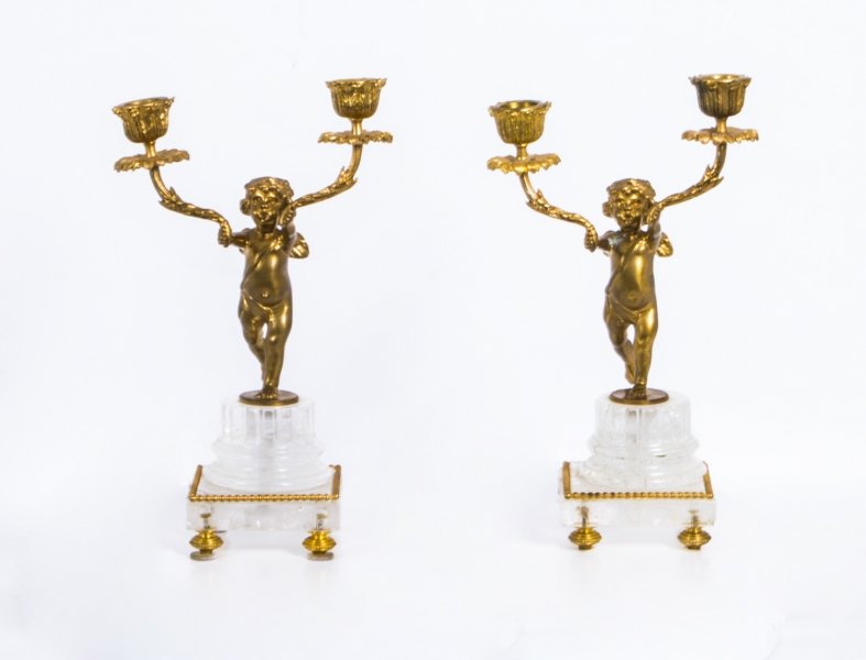 Stunning Pair Ormolu & Rock Crystal Candelabras | Ref. no. 01440 | Regent Antiques