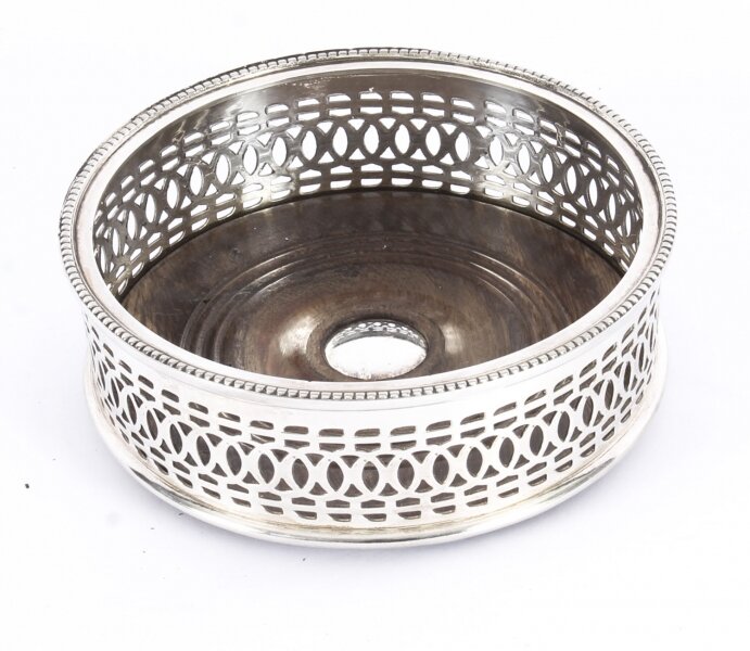 Vintage  Silver Plated English Wine Coaster 20th Century | Ref. no. 01446a | Regent Antiques