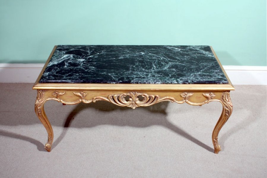 Italian Giltwood Verde Antico Marble Coffee Table | Ref. no. 01480 | Regent Antiques