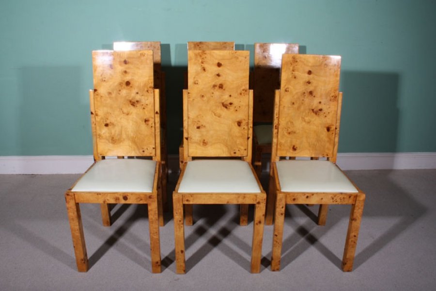 Stunning Set 6 Art Deco High Back Maple Dining Chairs | Ref. no. 01518 | Regent Antiques