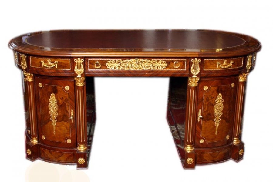 Gorgeous Ornate French Empire Style Pedestal Desk | Ref. no. 01528 | Regent Antiques