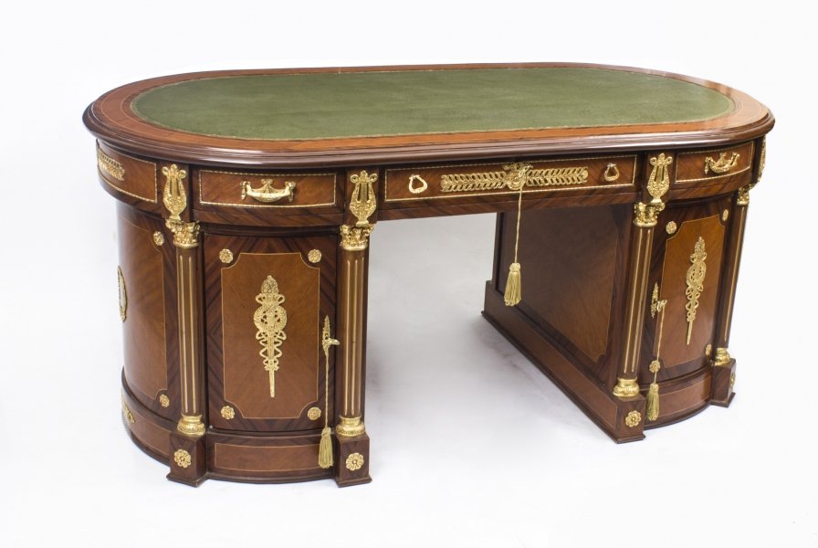 Gorgeous Ornate French Empire Style Pedestal Desk | Ref. no. 01528g | Regent Antiques