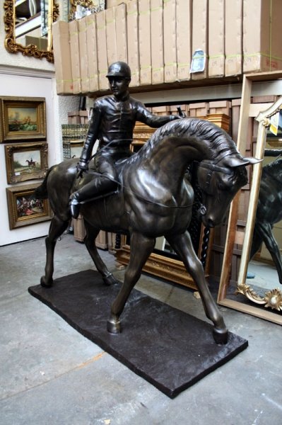 Magnificent Life Size Horse and Jockey Bronze | Ref. no. 01560 | Regent Antiques