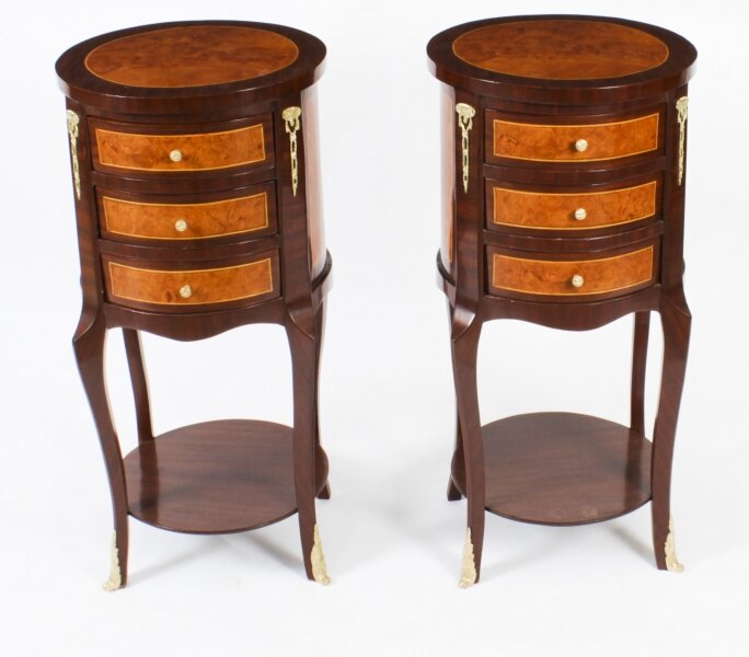 Vintage Pair French Circular Chests Bedside Cabinets Late 20th Century | Ref. no. 01598 | Regent Antiques