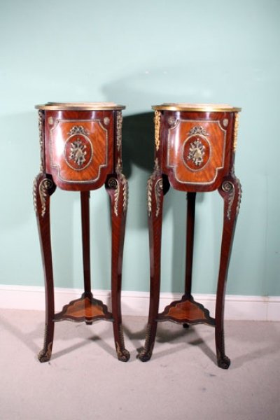 Lovely Pair Louis XV Siena Marble Top Pedestal Stands | Ref. no. 01603 | Regent Antiques