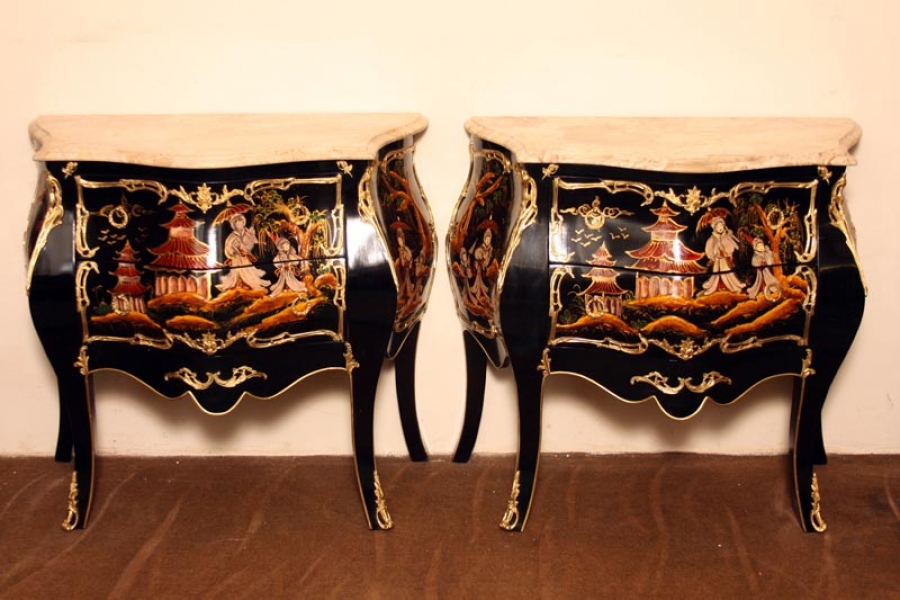 Pair French Lacquered Commodes - Chests - Cabinets | Ref. no. 01619 | Regent Antiques