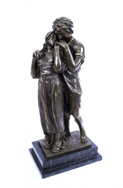 Large Bronze Classical Lovers Sculpture on Marble Base | Ref. no. 01696 | Regent Antiques