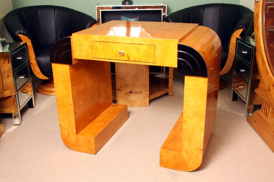 Lovely Art Deco Birdseye Maple Small Desk Writing Table | Ref. no. 01833 | Regent Antiques