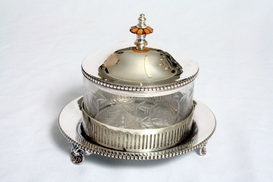 Gorgeous Victorian Silver Plate & Cut Glass Butter Dish | Ref. no. 01864 | Regent Antiques