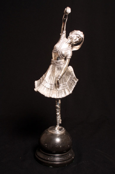 Stunning Art Deco Silver Dancing Girl Statue Chiparus | Ref. no. 01879 | Regent Antiques