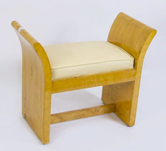 Elegant Art Deco Style Birdseye Maple Stool | Art Deco Stool | Ref. no. 01905 | Regent Antiques