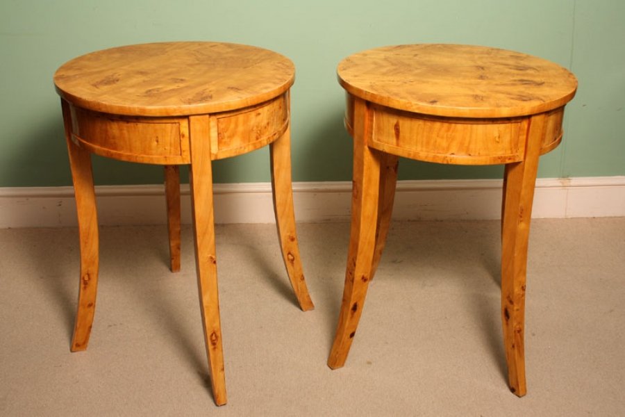 Stunning Pair Art Deco Birdseye Maple Occasional Tables | Ref. no. 01921 | Regent Antiques