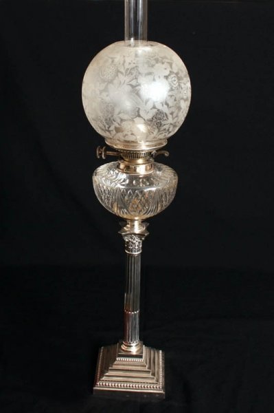 Antique silver oil lamp hotsell