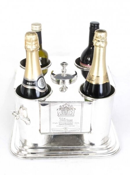 French Silver Plated 4 Bottle Wine Cooler / Ice Bucket | Ref. no. 01977 | Regent Antiques
