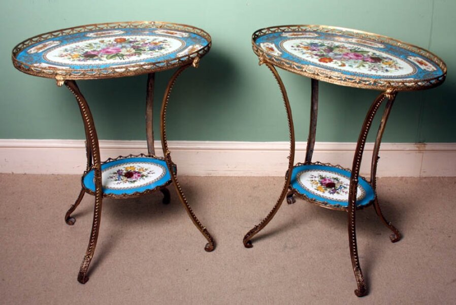 Unusual Pair Sevres Porcelain Ormolu Occasional Tables | Ref. no. 01981 | Regent Antiques