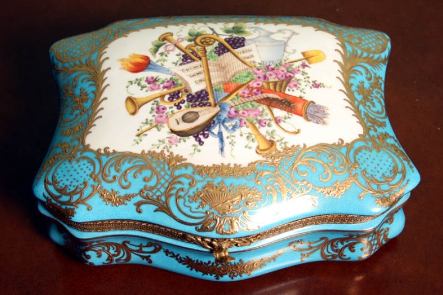 Charming Russian Hand Painted Porcelain & Ormolu Casket | Ref. no. 01992 | Regent Antiques
