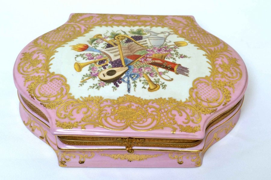 Stunning Hand Painted Porcelain & Ormolu Casket | Ref. no. 01994 | Regent Antiques