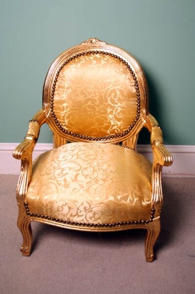 LOUIS XV Gold Satin Giltwood Child\'s Armchair | Ref. no. 02007 | Regent Antiques