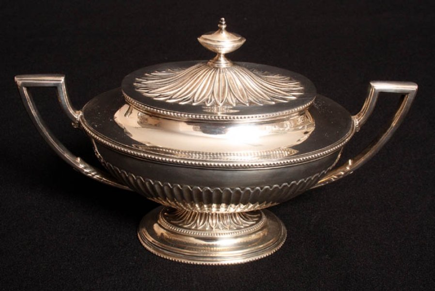 Antique English Silver plate sugar bowl with lid | Ref. no. 02036 | Regent Antiques