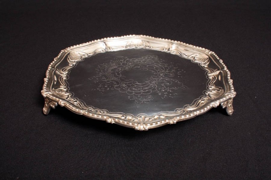 Antique English Victorian Silver Plate Salver c.1880 | Ref. no. 02038 | Regent Antiques