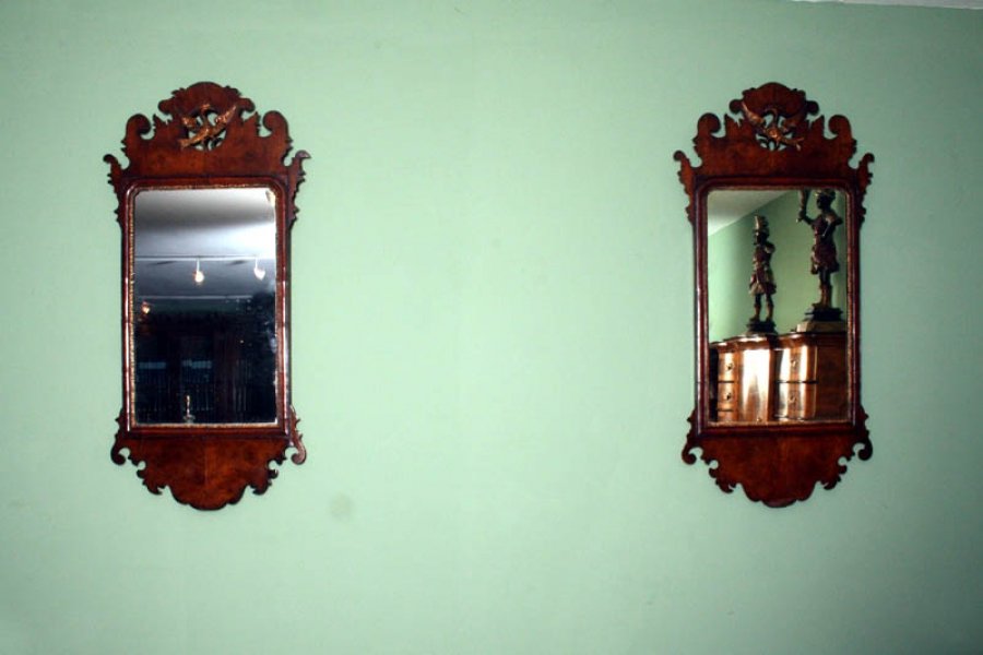 Rare Pair Antique Queen Anne Burr Walnut Mirrors c.1840 | Ref. no. 02061 | Regent Antiques