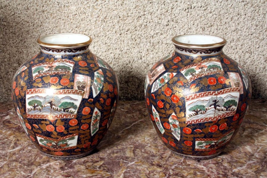 Pair Japanese Imari Hand Painted Porcelain Vases | Ref. no. 02103 | Regent Antiques
