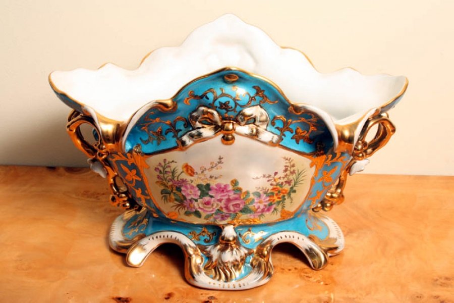 German Dresden Porcelain Centrepiece Basket Vase | Ref. no. 02277 | Regent Antiques