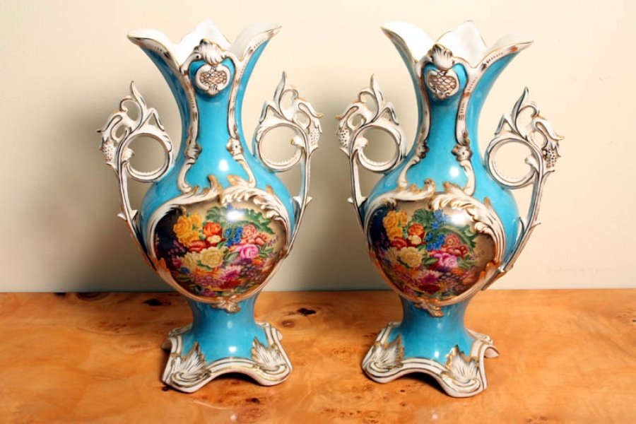 Delightful Pair German Dresden Porcelain Vases | Ref. no. 02279 | Regent Antiques