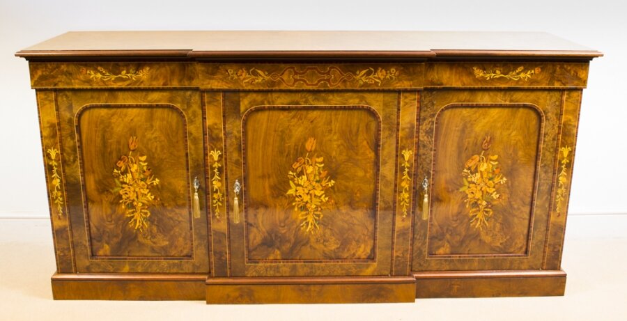 Superb Bespoke Burr Walnut Marquetry 3 Door Sideboard | Ref. no. 02300 | Regent Antiques