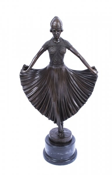 Art Deco Style Large Bronze Dancing Lady After Chiparus | Ref. no. 02428 | Regent Antiques