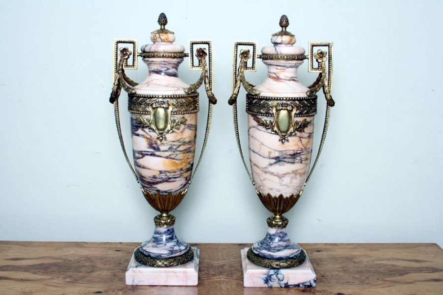 Pair of Stunning French  Beige Marble Urns Circa 1880 | Ref. no. 02433 | Regent Antiques