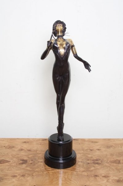Sexy Gilded Bronze Dominatrix Lady With Whip Zach | Ref. no. 02436 | Regent Antiques