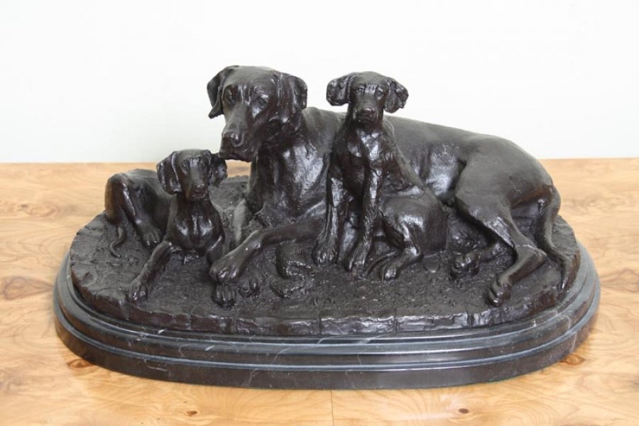 Stunning Bronze Female Great Dane and Puppies Sculpture | Ref. no. 02480 | Regent Antiques