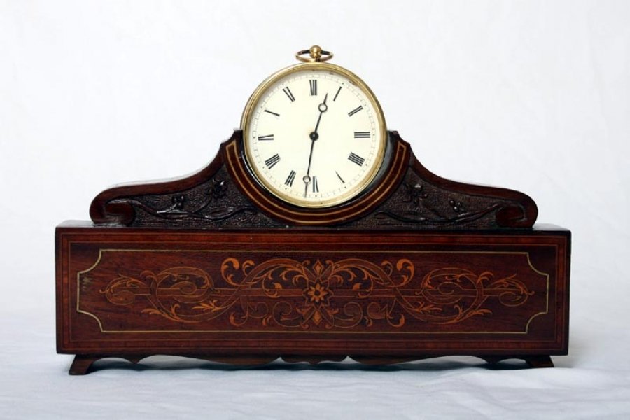 Unusual Antique Edwardian Inlaid Mahogany Mantle Clock | Ref. no. 02548 | Regent Antiques