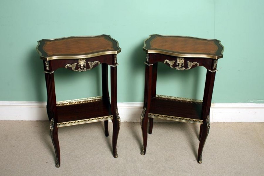 Pair Mahogany Occasional Tables Parquetry and Ormolu | Ref. no. 02561a | Regent Antiques