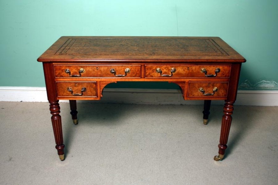 Elegant Victorian Burr Walnut Writing Table Desk | Ref. no. 02588 | Regent Antiques