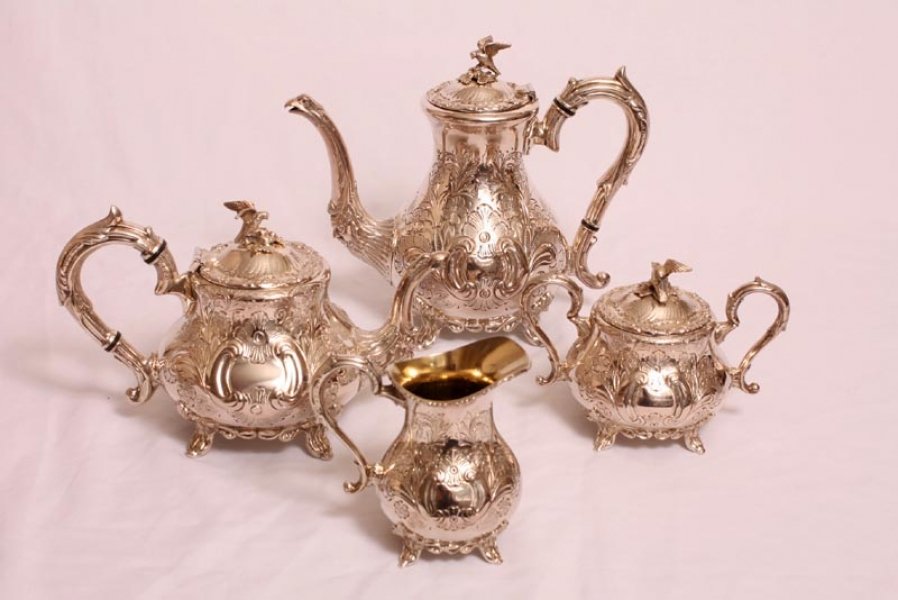 Antique silver deals plated tea set