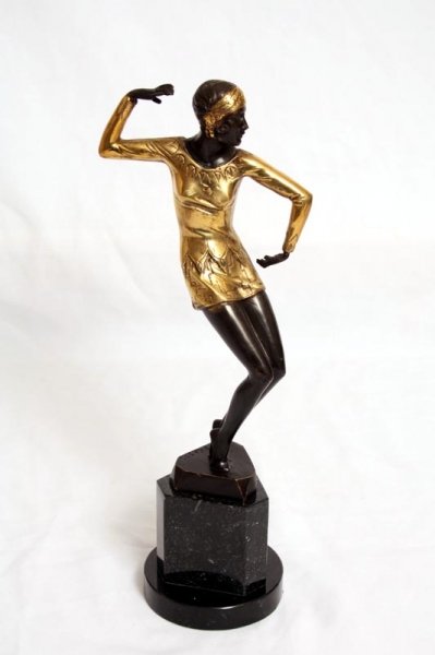 Stunning Bronze Female Dancer in Gold Sculpture Preiss | Ref. no. 02688 | Regent Antiques