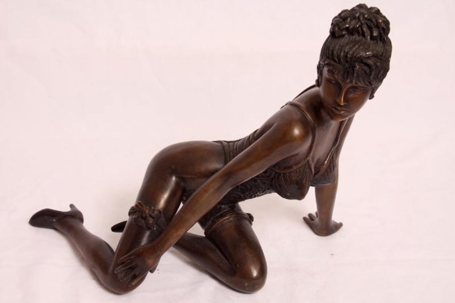 Sexy Erotic Bronze Sculpture of Lady in Lingerie | Ref. no. 02697 | Regent Antiques