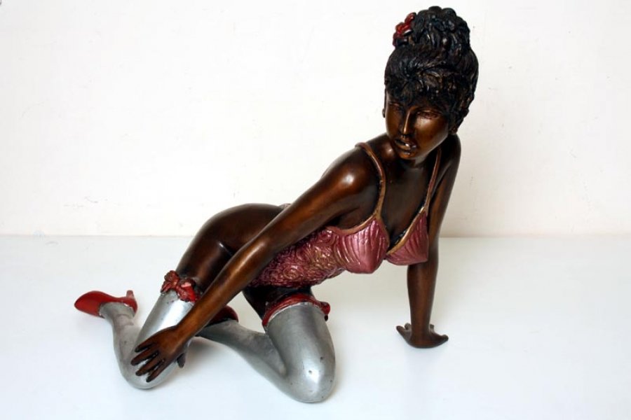 Sexy Erotic Bronze Sculpture of Lady in Lingerie | Ref. no. 02697a | Regent Antiques