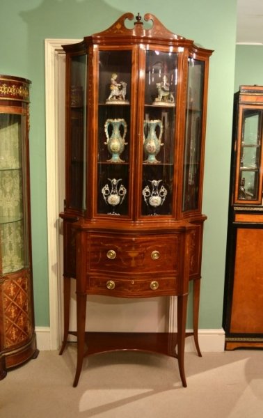 Antique Edwardian Inlaid Display Cabinet c.1880 | Ref. no. 02773a | Regent Antiques