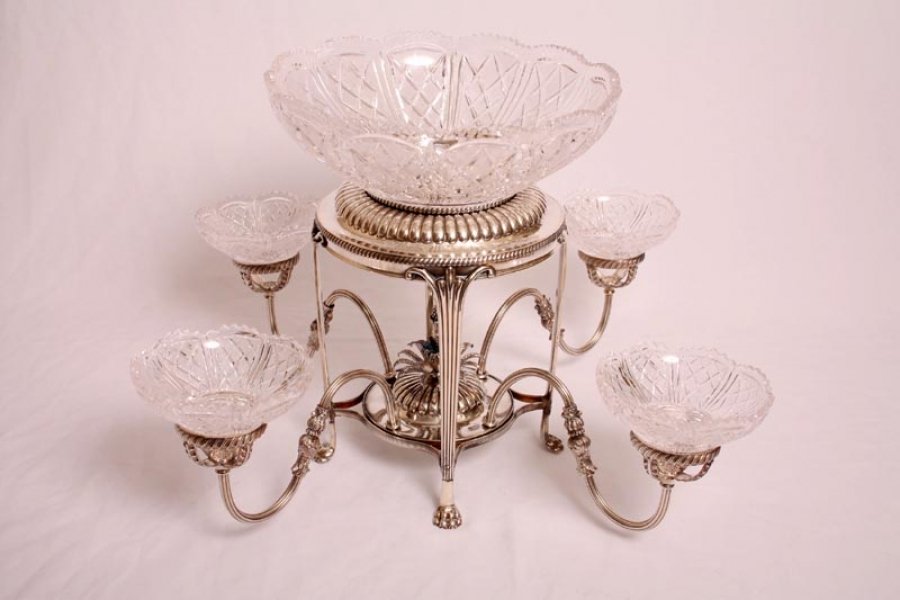 Antique Sheffield Silver Plate & Cut Glass Centrepiece | Ref. no. 02780 | Regent Antiques