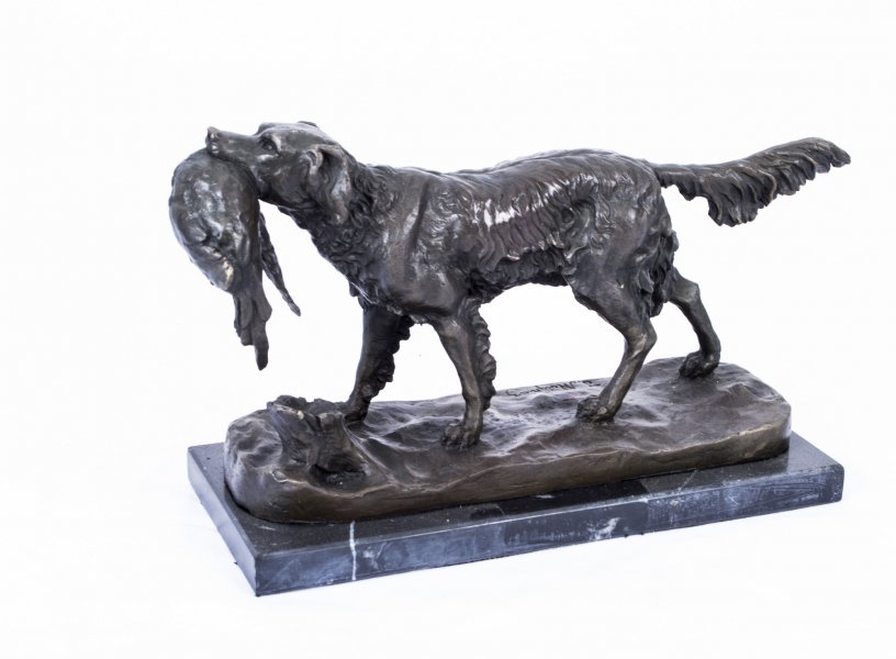 Bronze Sculpture of Hunting Dog | Bronze Dog Statue | Ref. no. 02897 | Regent Antiques