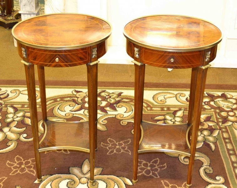 Pair of Sheraton Walnut Satinwood Occasional Tables | Ref. no. 02935 | Regent Antiques